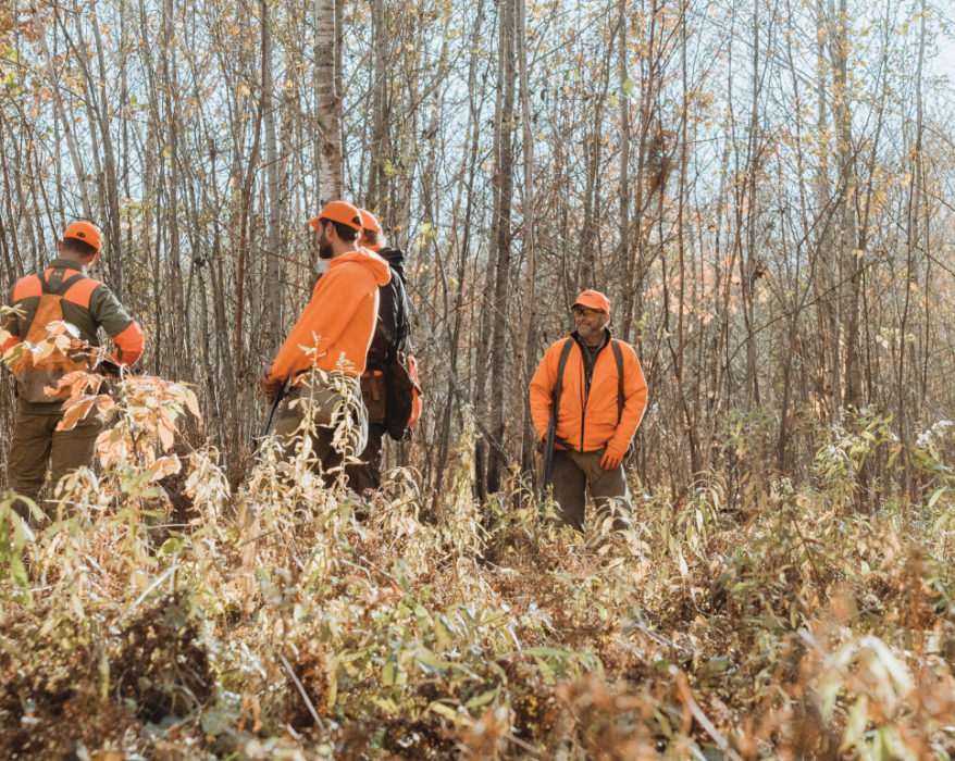 three generation of hunters on a bird hunting trip